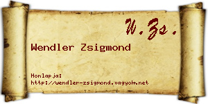 Wendler Zsigmond névjegykártya
