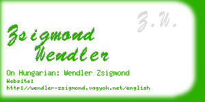 zsigmond wendler business card